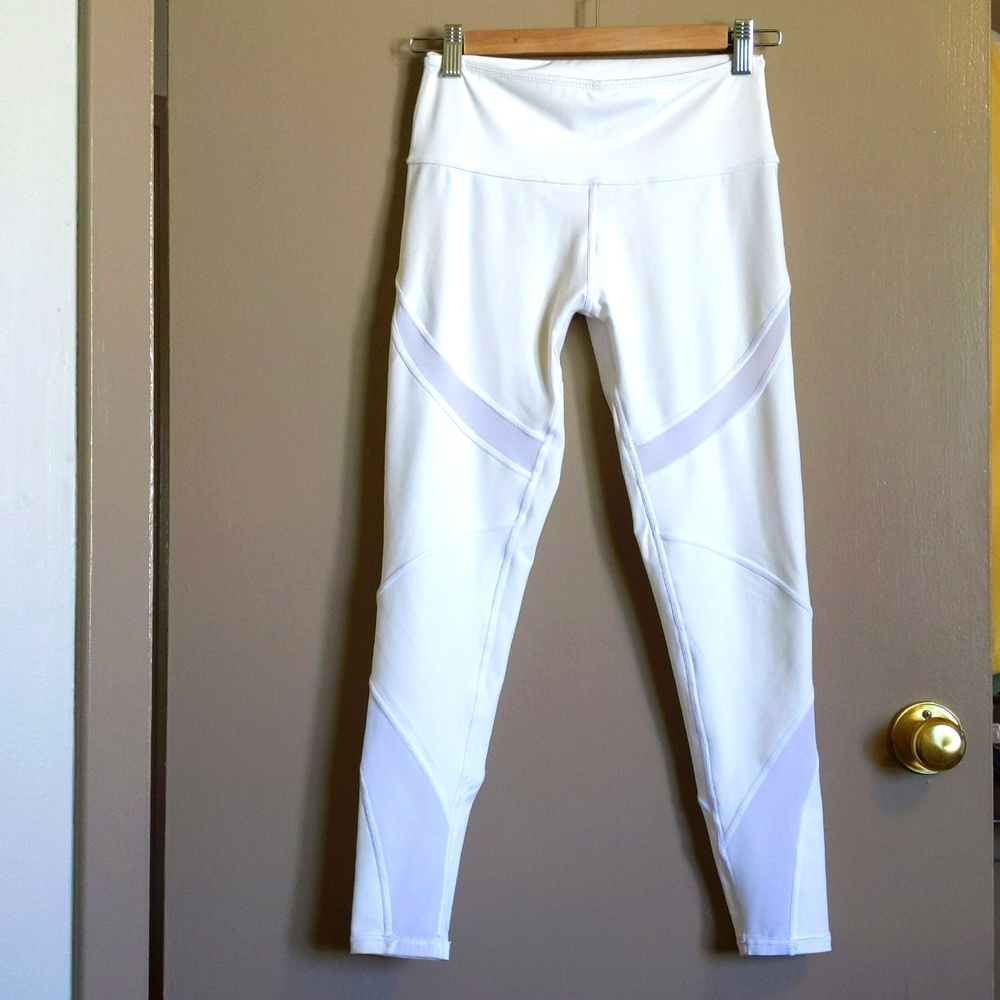 White with mesh Yoga Pants